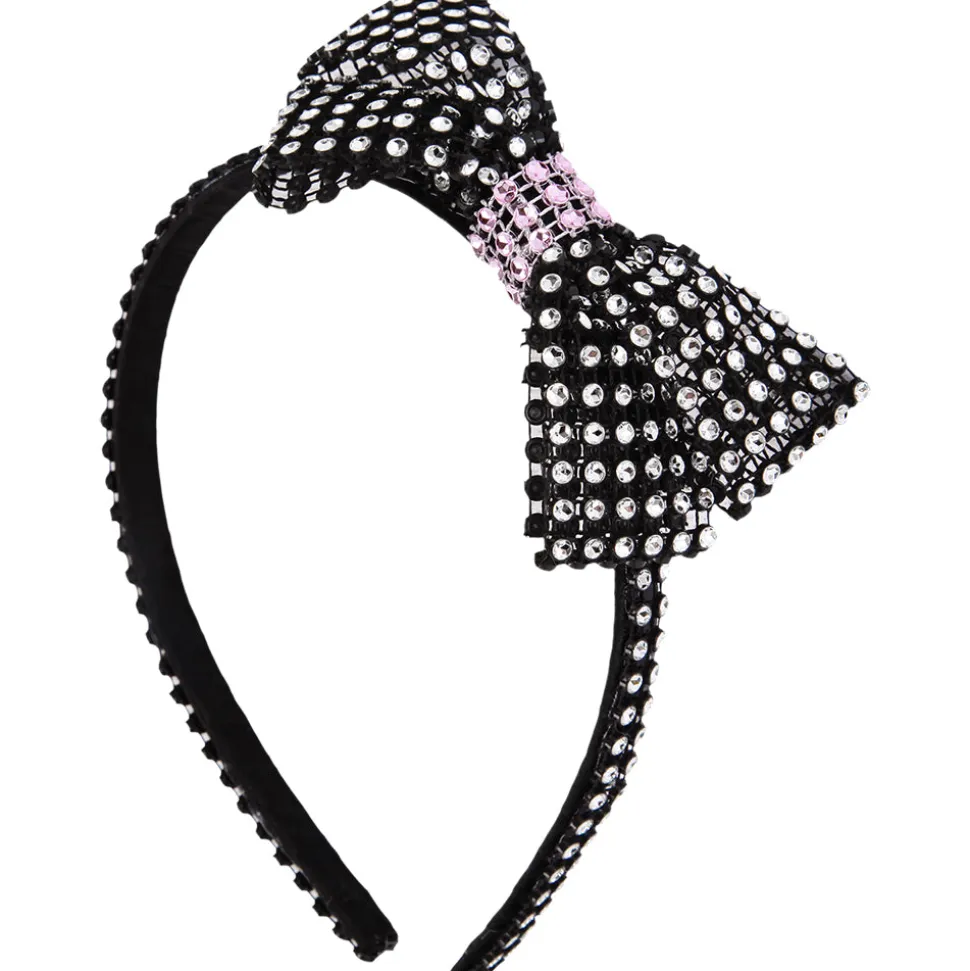 Rhinestone Headband with Contrast Trim