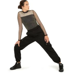 Rhinestone Mesh Velvet Biketard