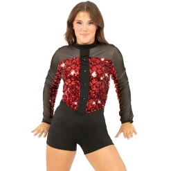 Sequin Broadway Long Sleeve Chicago Biketard