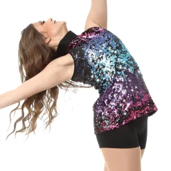 Sequin Mockneck Tunic Tank