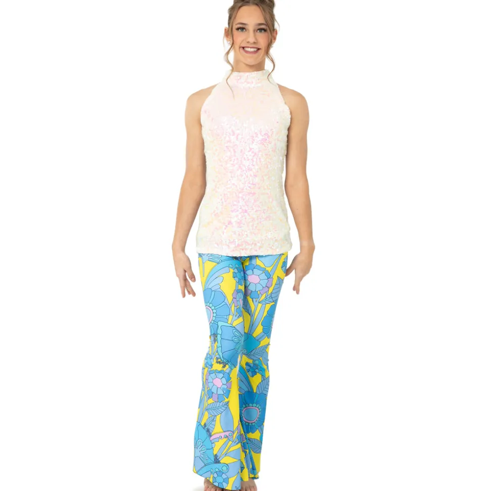 60s Floral Bell Bottoms Pants