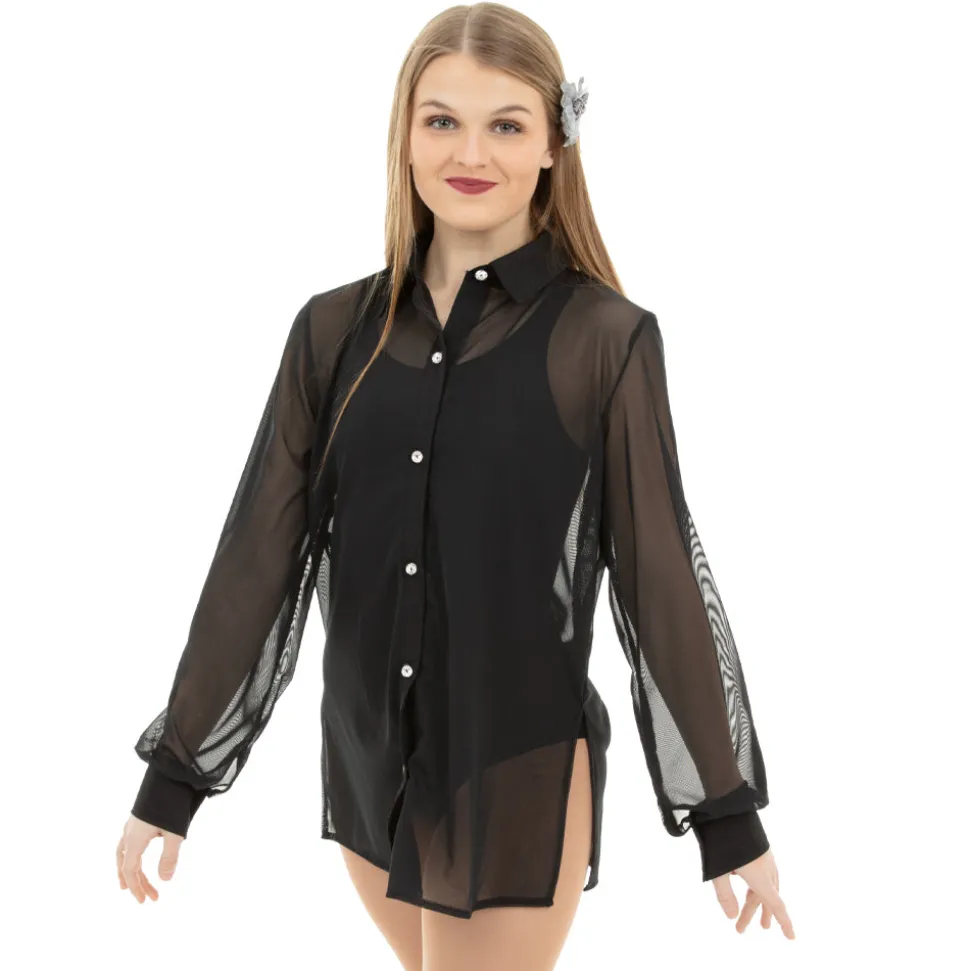 Sheer Collared Overdress Shirt