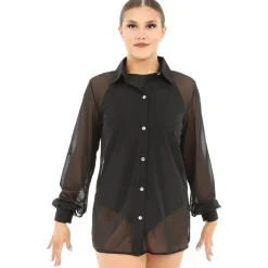 Sheer Collared Overdress Shirt