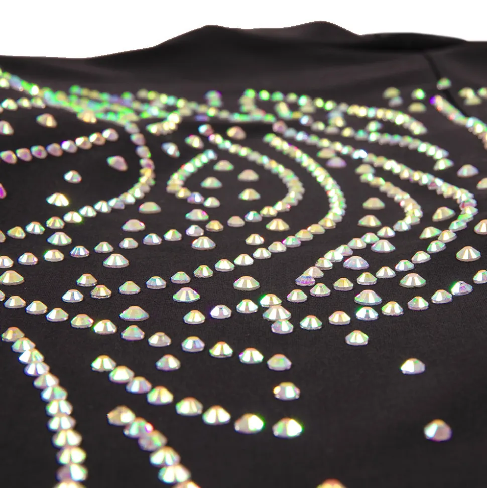 Shine On Rhinestone Long Sleeve Biketard