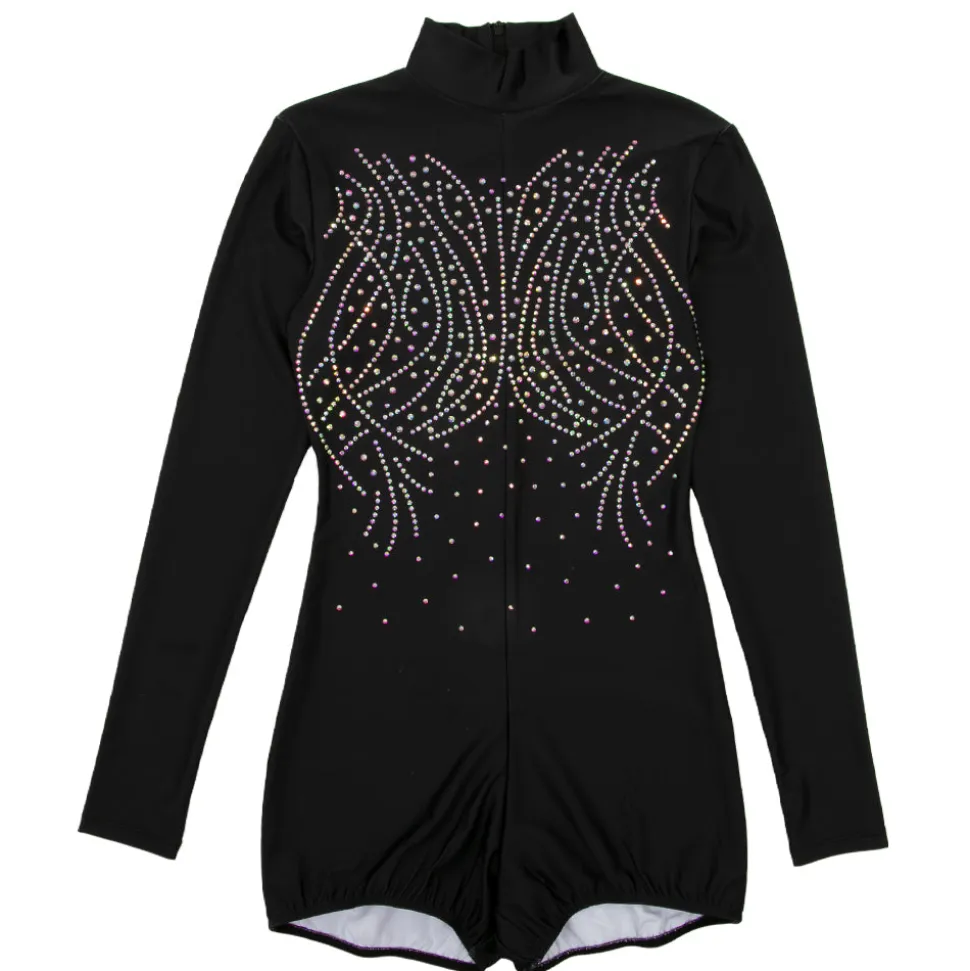 Shine On Rhinestone Long Sleeve Biketard