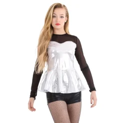 Sweetheart Peplum Long Sleeve Top