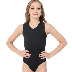 V-Neck Mesh Keyhole Leotard