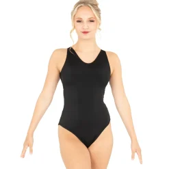 V-Neck Mesh Keyhole Leotard