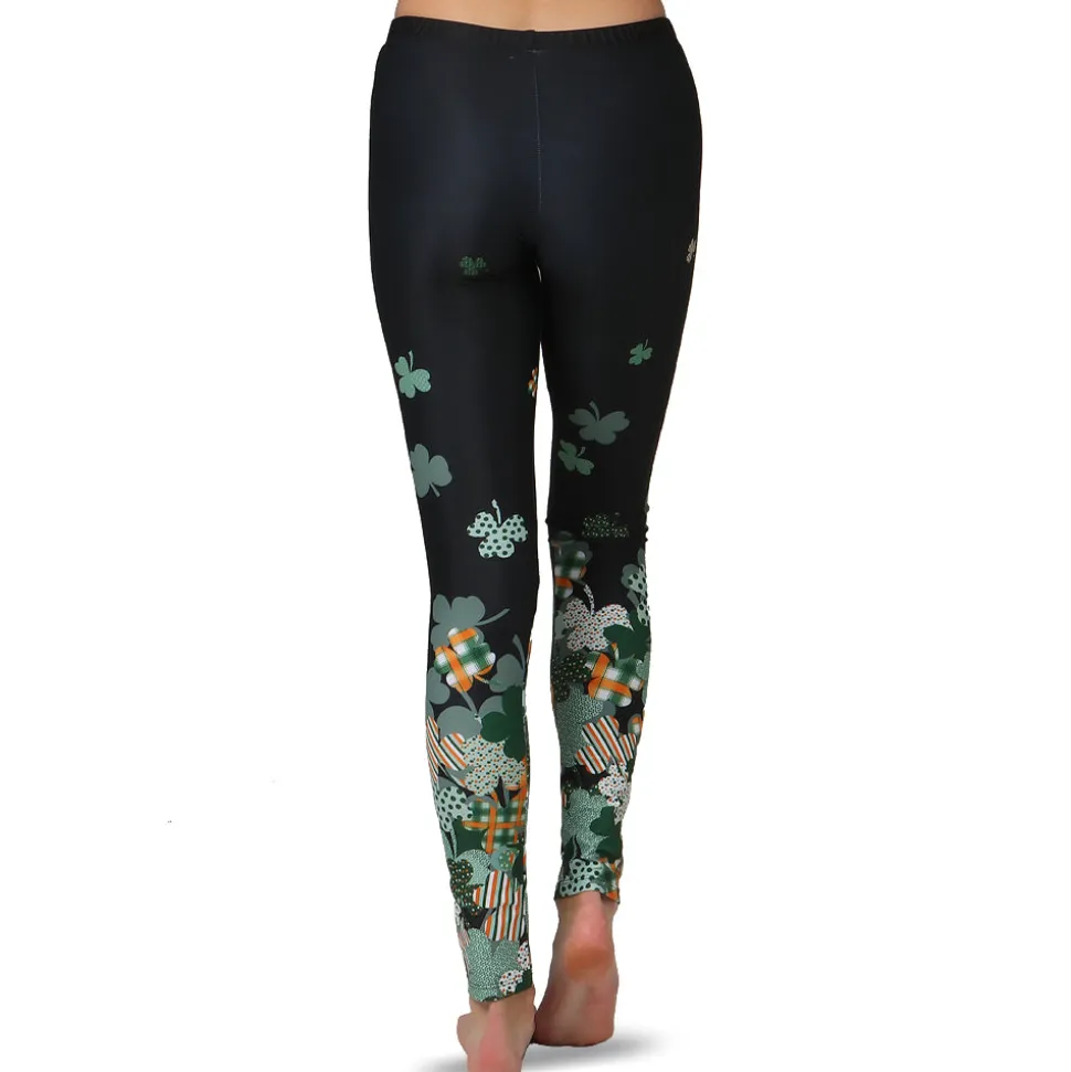 Womens St Patrick Lucky Clover Festive Leggings