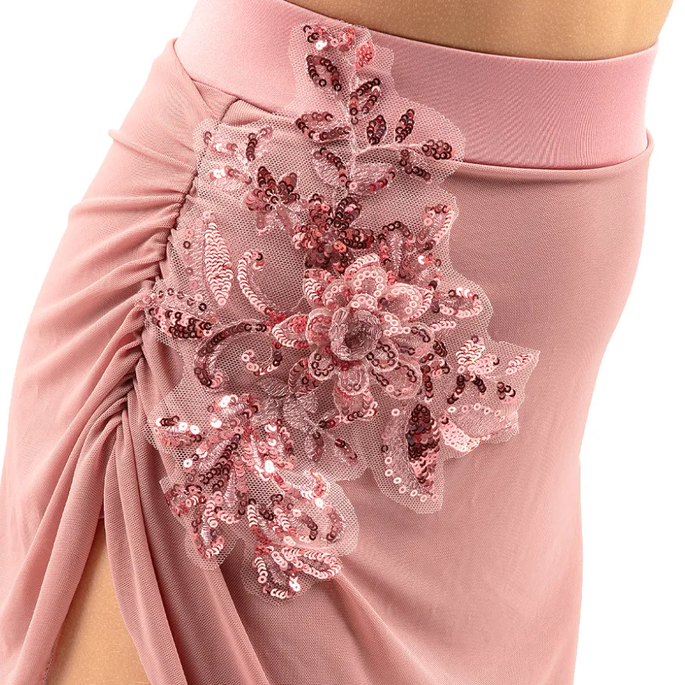 Youth Asymmetrical Mesh Skirt With Attached High Waist Brief