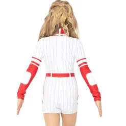 Youth Baseball Strike Out Pin Stripe Biketard