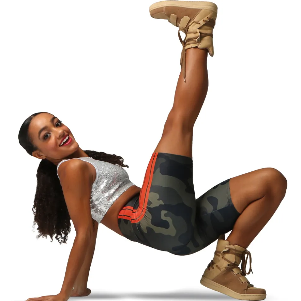 Youth Camo High Waist Biker Shorts