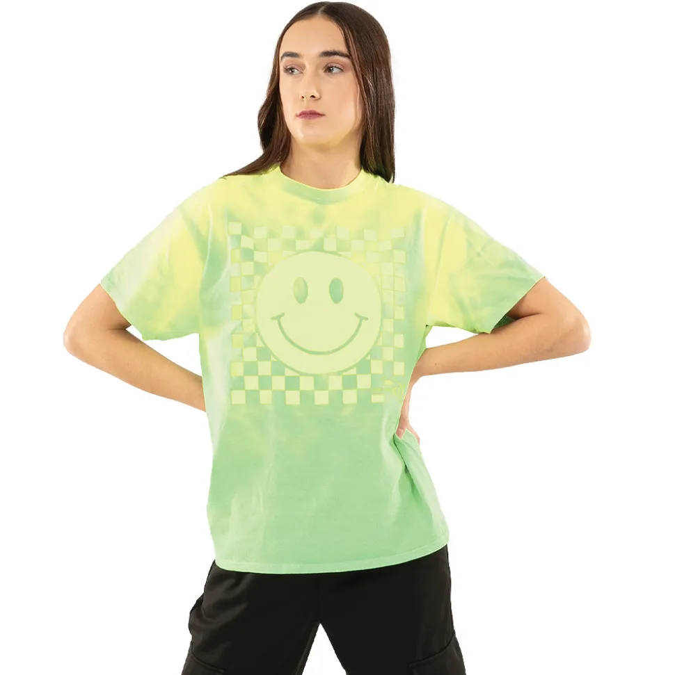 Youth Checkered Smiley Face Tee