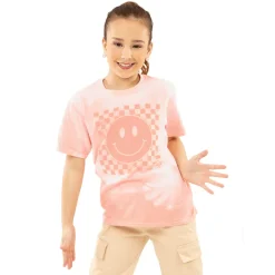 Youth Checkered Smiley Face Tee