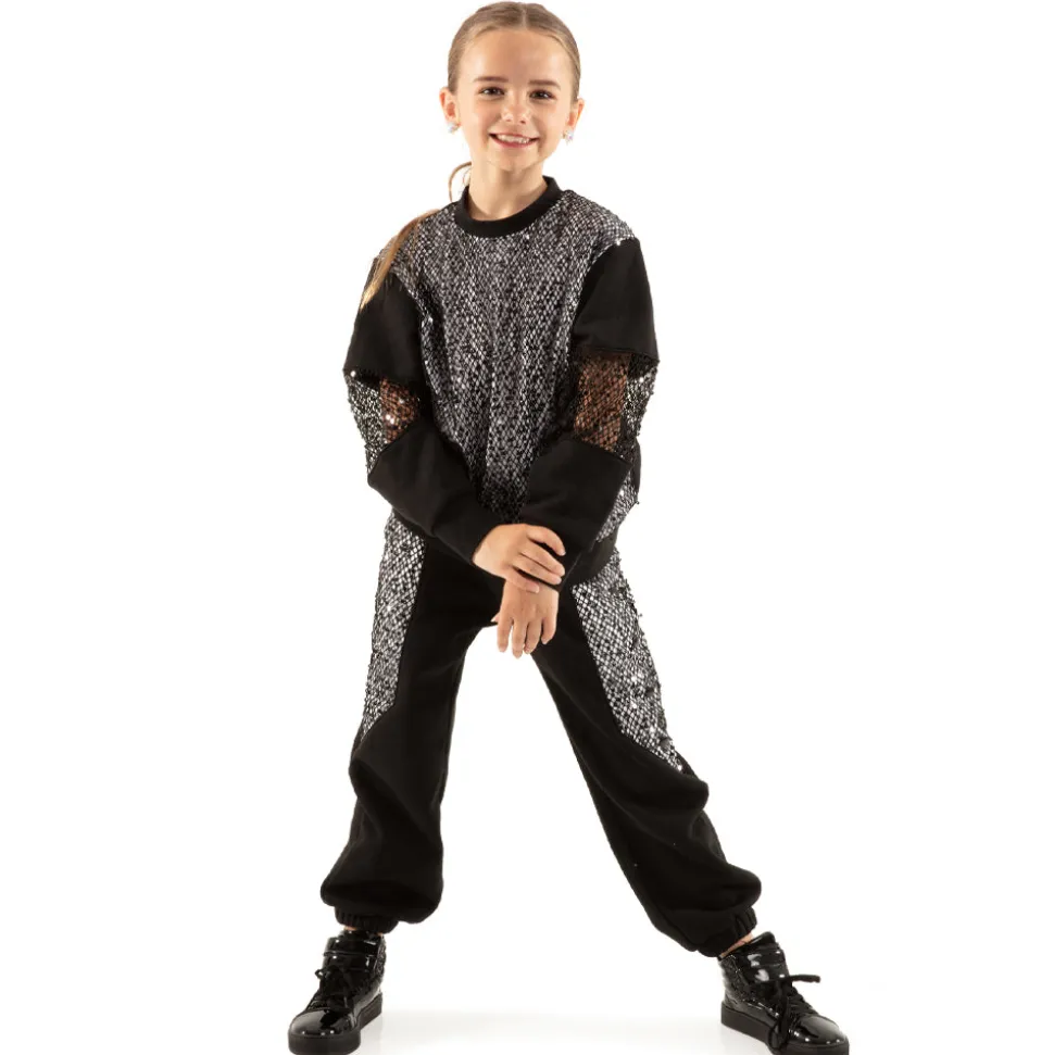 Youth Fishnet Mesh Panel Joggers
