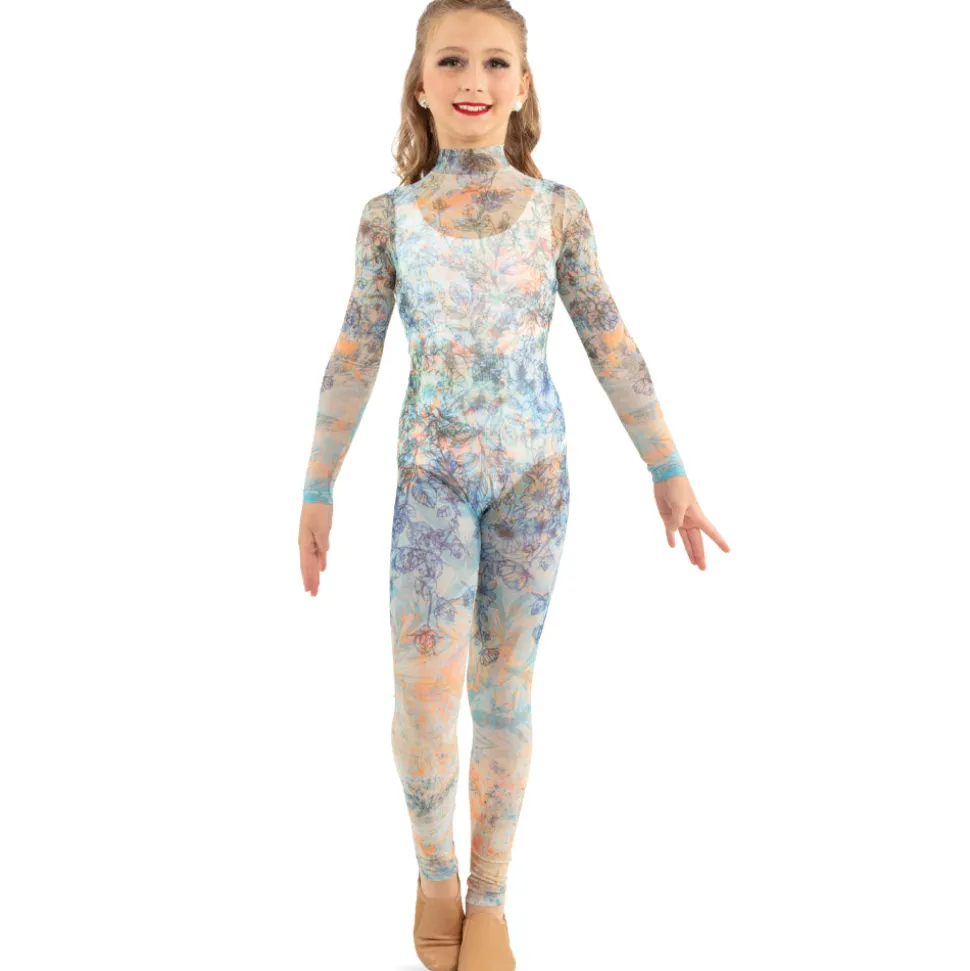 Youth Floral Mesh Unitard