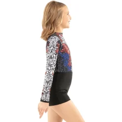 Youth Floral Sequin Biketard