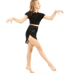 Youth Flutter Sleeve Performance Crop Top