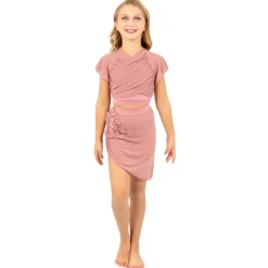 Youth Flutter Sleeve Performance Crop Top