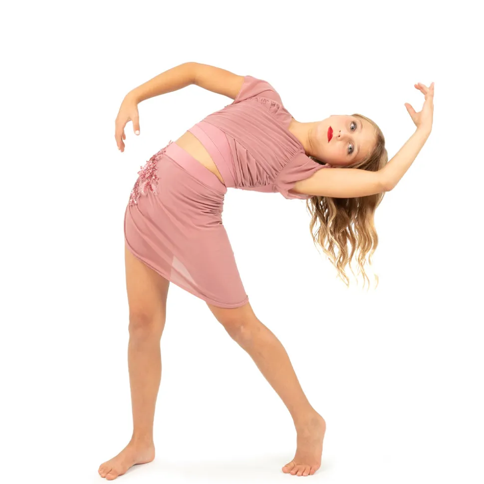 Youth Flutter Sleeve Performance Crop Top