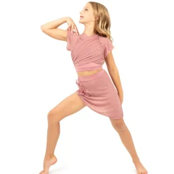Youth Flutter Sleeve Performance Crop Top