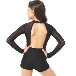 Youth Long Sleeve Mesh Biketard