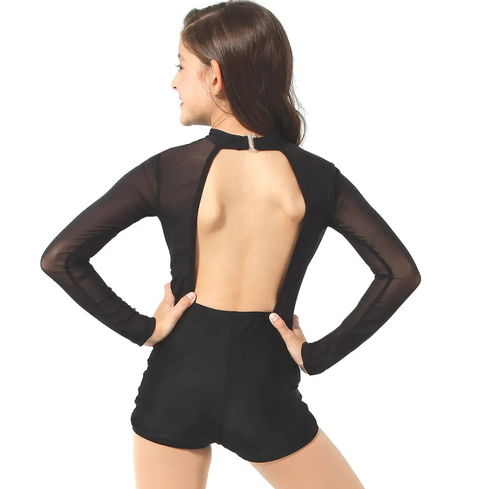 Youth Long Sleeve Mesh Biketard