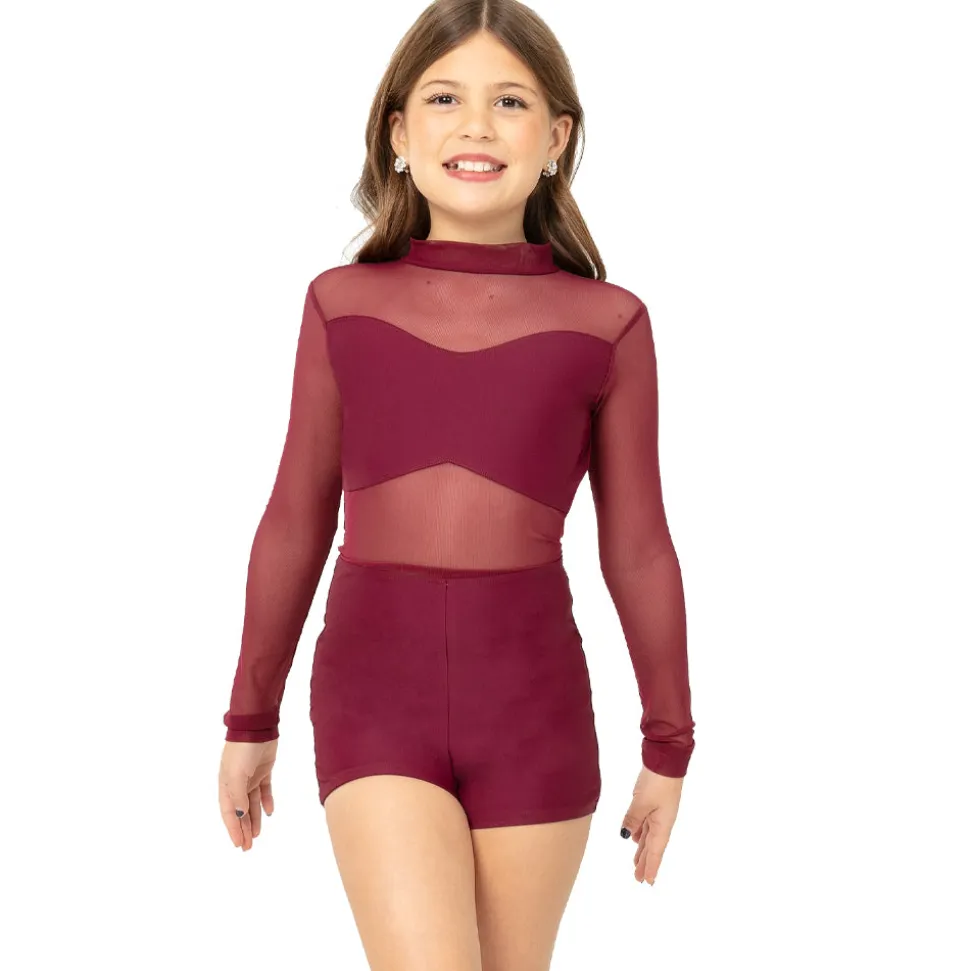 Youth Long Sleeve Mesh Biketard