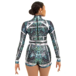 Youth Matrix Snakeskin Foil Biketard