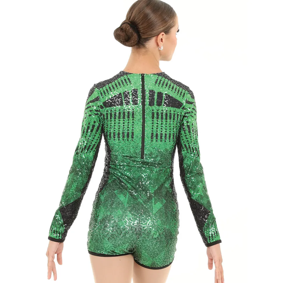Youth No Limit Long Sleeve Sequin Biketard