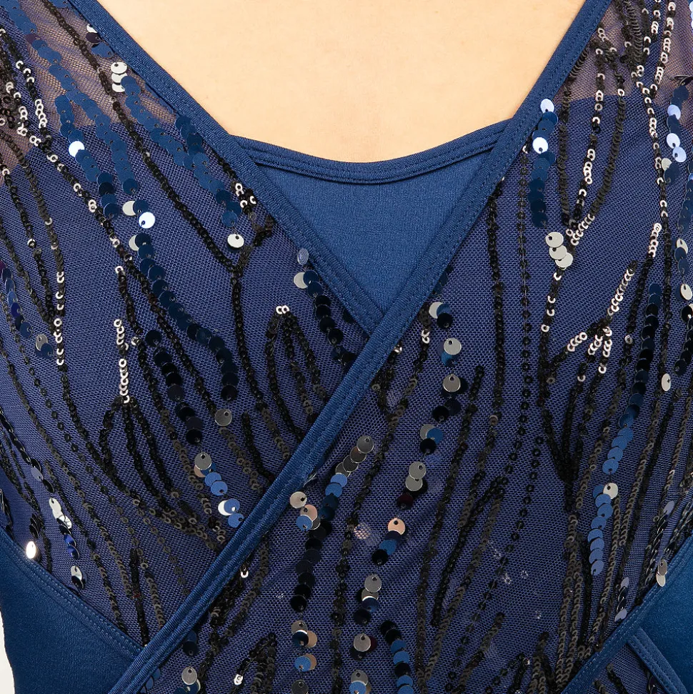 Youth Power Up Sequin Mesh Asymmetrical Unitard