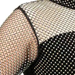 Youth Rhinestone Mesh Velvet Biketard