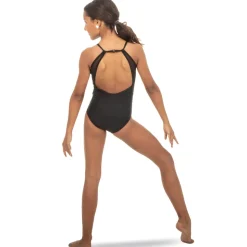 Youth Scoopneck X-Back Mesh Panel Leotard