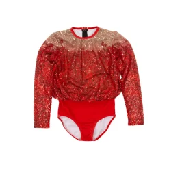 Youth Sequin Billowed Long Sleeve Floral Leotard