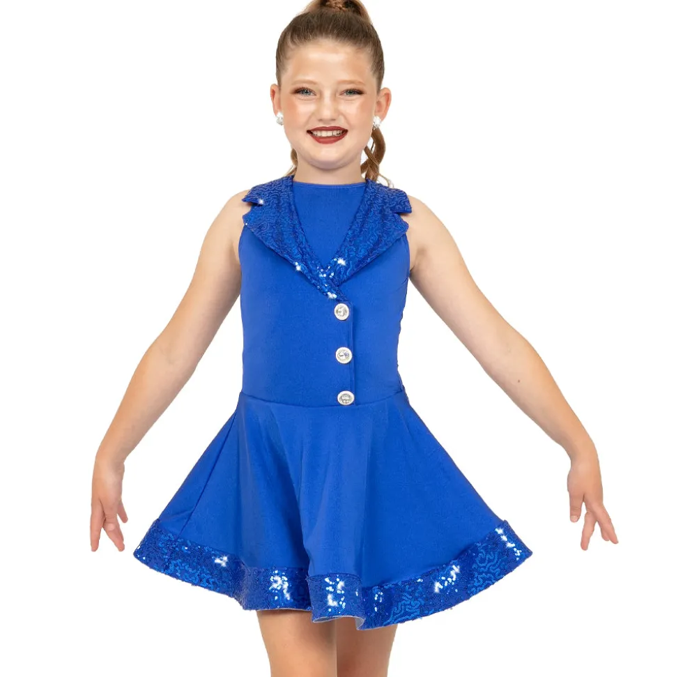 Youth Sequin Lapel Dress