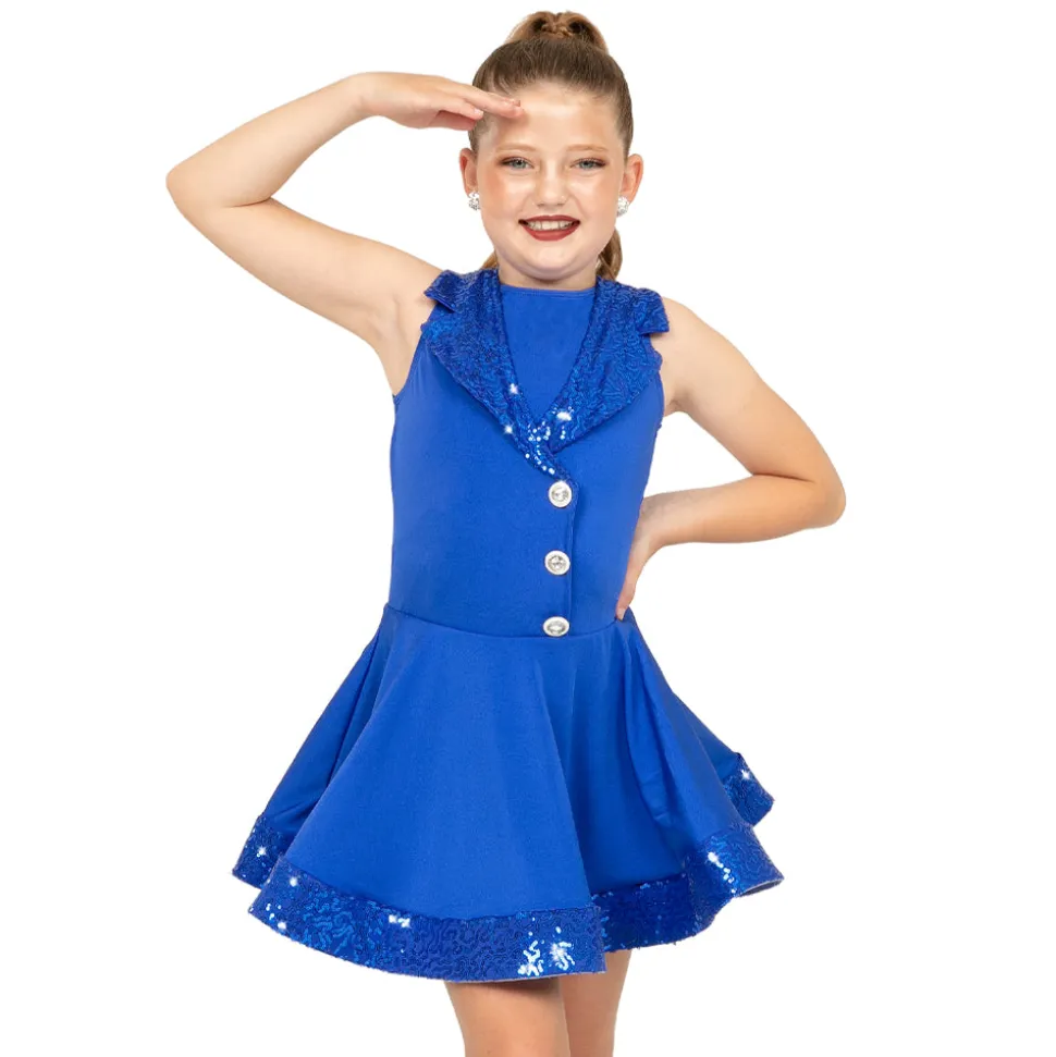 Youth Sequin Lapel Dress
