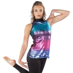 Youth Sequin Mockneck Tunic Tank