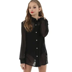 Youth Sheer Collared Overdress Shirt
