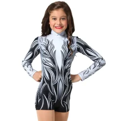 Youth Silver Flame Biketard