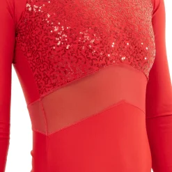 Youth Sweetheart Sequin Mesh Panel Leotard